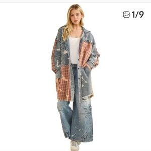 Patchwork Denim Shacket By Oli And Hali